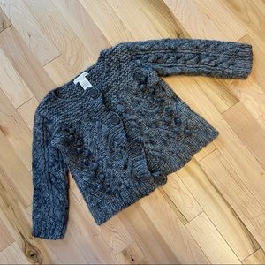 H&M Baby Girl Alpaca Wool Charcoal Bobble Cardigan